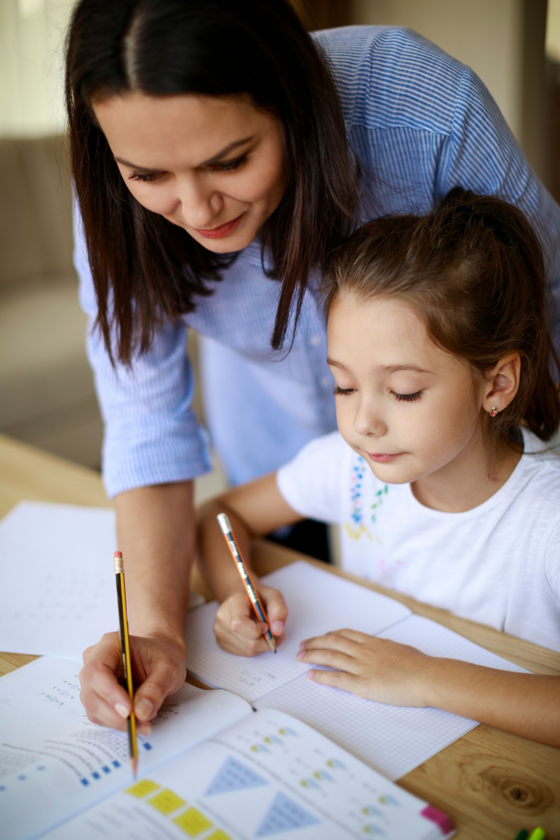 Cute girl doing homework